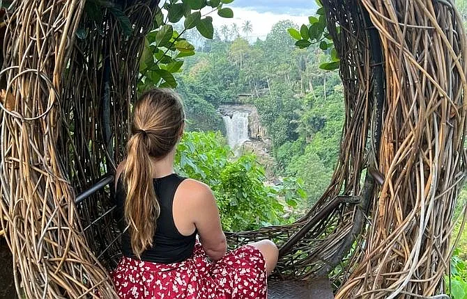 Bird nest Instagram photo spot at Tegenungan Waterfall Bali